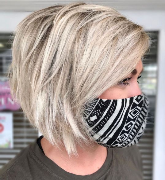 Short Choppy Ash Blonde Bob