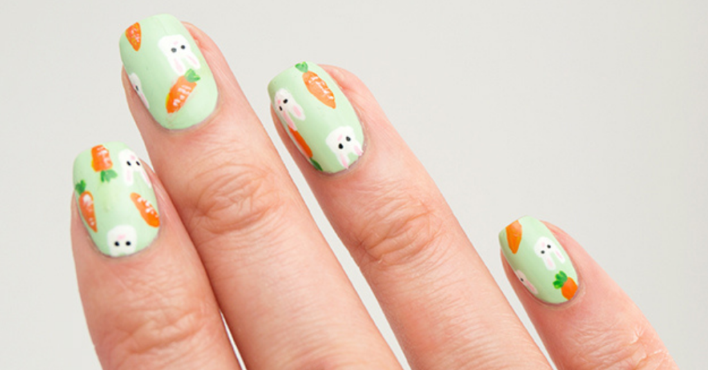 Bunny & Carrot Nail Art